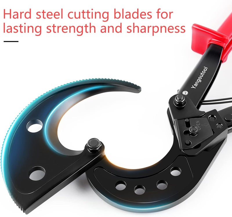 Yangoutool Store Ratcheting Cable Cutters up to 400mm² /Φ22.5mm/Φ0.89 inches Heavy Duty Aluminum Copper Ratchet Wire Cutter for Cutting Electrical Wire - Image 5