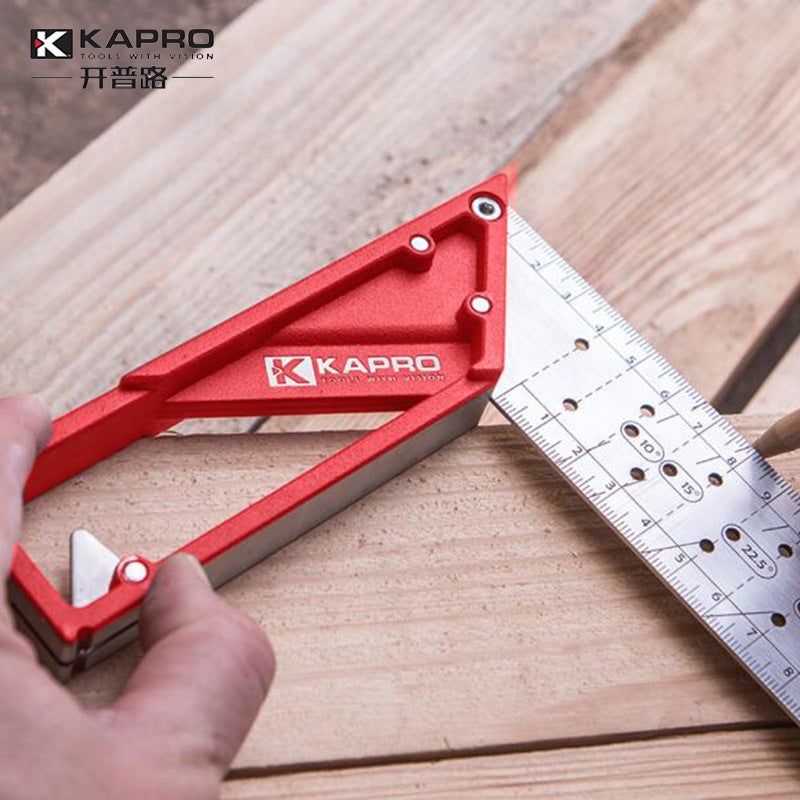 Israel KAPRO stainless steel square ruler 45 degrees 90 degrees woodworking ruler marking steel ruler scribing angle ruler 353-30cm 