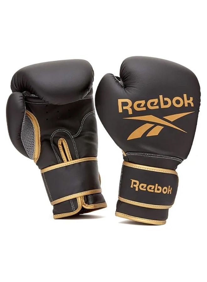 Reebok Retail Boxing Gloves – 10 oz Gold/Black – Durable Sparring Gloves for Training and Bag Work with Secure Wrist Fit - Image 1