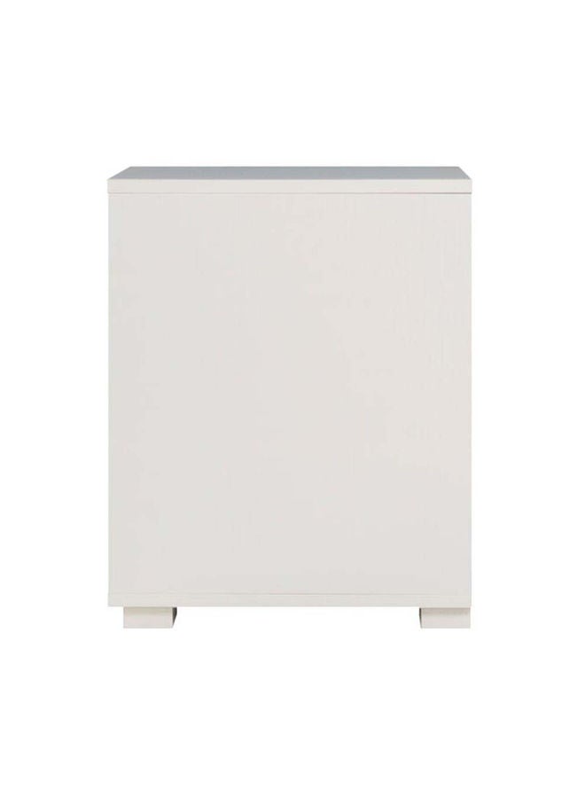 Danube Home Ezekiel Night Stand, Multifunctional Bedside Table, Space Saving  Nightstand End Table Storage - White / Silver - Image 5