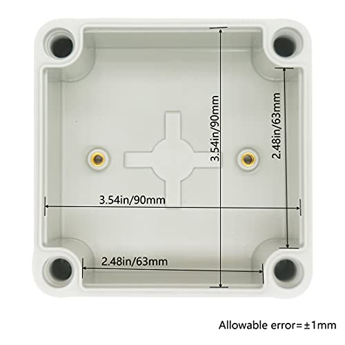 Zulkit Junction Box ABS Plastic Dustproof Waterproof IP67 Junction Boxes Universal Electrical Project Enclosure DIY Electronic Project Box Grey 3.94 x 3.94 x 2.95 inch (100 x 100 x 75 mm) - Image 4