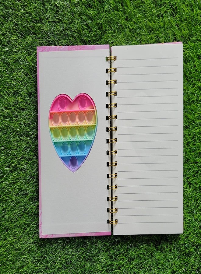 Definite مفكرة ديفينيت آرت بوب إت بغلاف مقوى وسلك معدني، مقاس A5، 160 صفحة، مفكرة للأطفال للعب والتعلم (هارت بوب إت) - Image 3