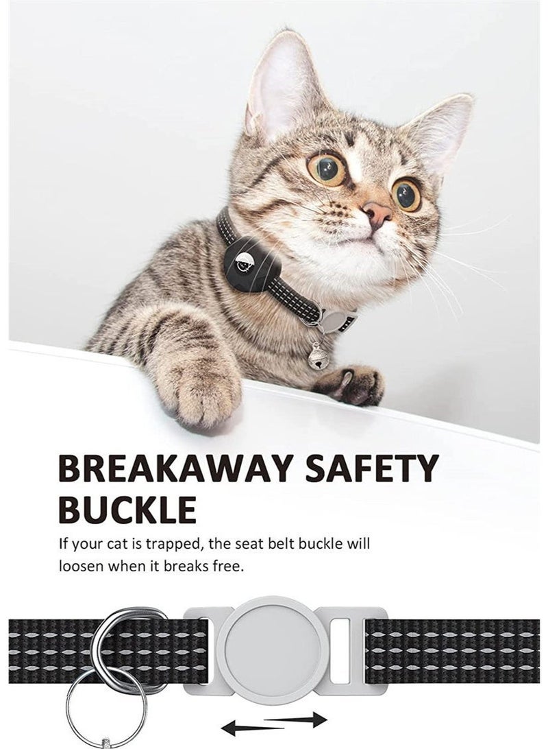 ZONIX Airtag Cat Collar Breakaway with Waterproof Holder, Reflective & Luminous Safety Collar with Bell, Adjustable for Cats and Small Dogs - Image 2