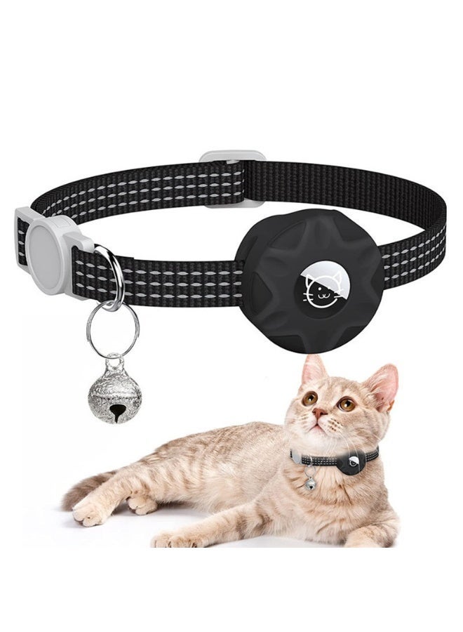 ZONIX Airtag Cat Collar Breakaway with Waterproof Holder, Reflective & Luminous Safety Collar with Bell, Adjustable for Cats and Small Dogs - Image 1