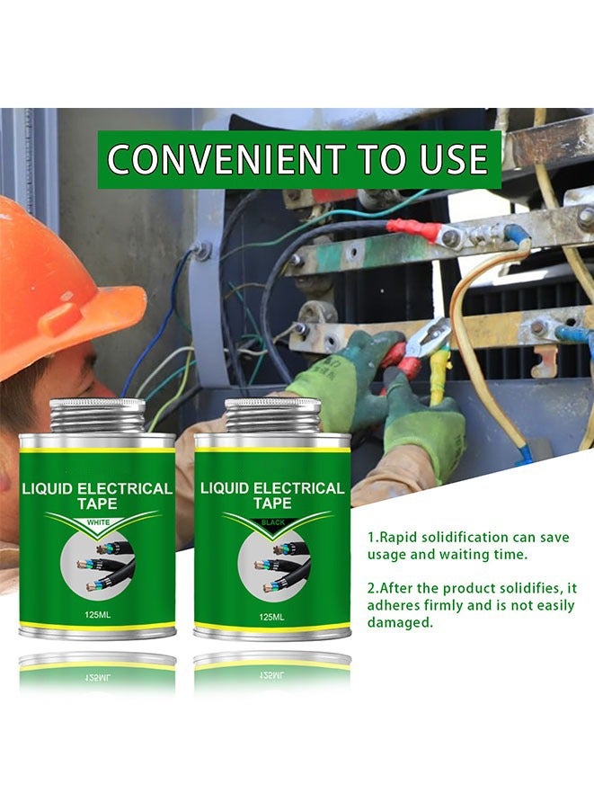 Waterproof Liquid Electrical Tape Insulating Tape Repair Rubber Electrical Wire Cable Liquid Insulation Paste Coat Fix Line Glue（125ML）