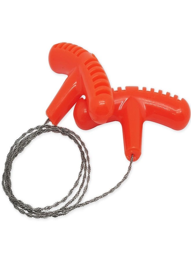 NGeGe 2pcs 28'' Stainless Steel Cable Saws With Orange Plastic Handles,Outdoor Hand Saw Wire Saw For Wood Cutting Hiking Camping - Image 1