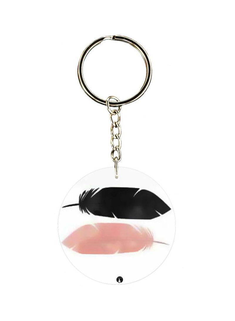 RKN Feathers Printed Single Sided Keychain