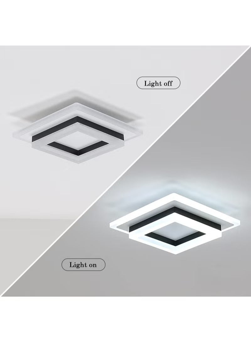 XiuWoo LED Ceiling Light, 15W Modern Ceiling Lamp, Square LED Ceiling Lights for Bedroom Hallway Office Kitchen Living Room, Cold White 6500K  - Image 2