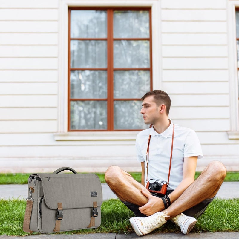 MATEIN Messenger Bag for Men, Briefcases Lightweight Men's Laptop Bag 15.6 inch Water Resistant Crossbody Satchel Computer Work Office Case with Shoulder Strap, Brown - Image 3