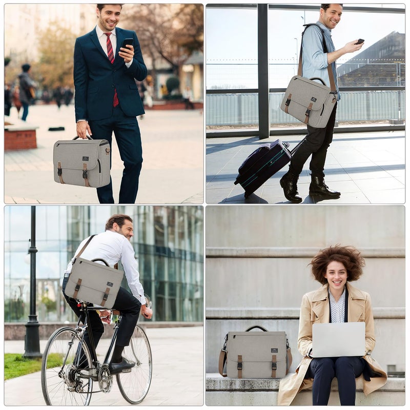 MATEIN Messenger Bag for Men, Briefcases Lightweight Men's Laptop Bag 15.6 inch Water Resistant Crossbody Satchel Computer Work Office Case with Shoulder Strap, Brown - Image 2