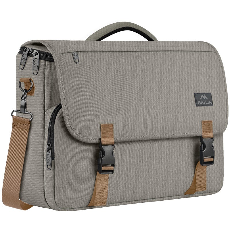 MATEIN Messenger Bag for Men, Briefcases Lightweight Men's Laptop Bag 15.6 inch Water Resistant Crossbody Satchel Computer Work Office Case with Shoulder Strap, Brown - Image 1