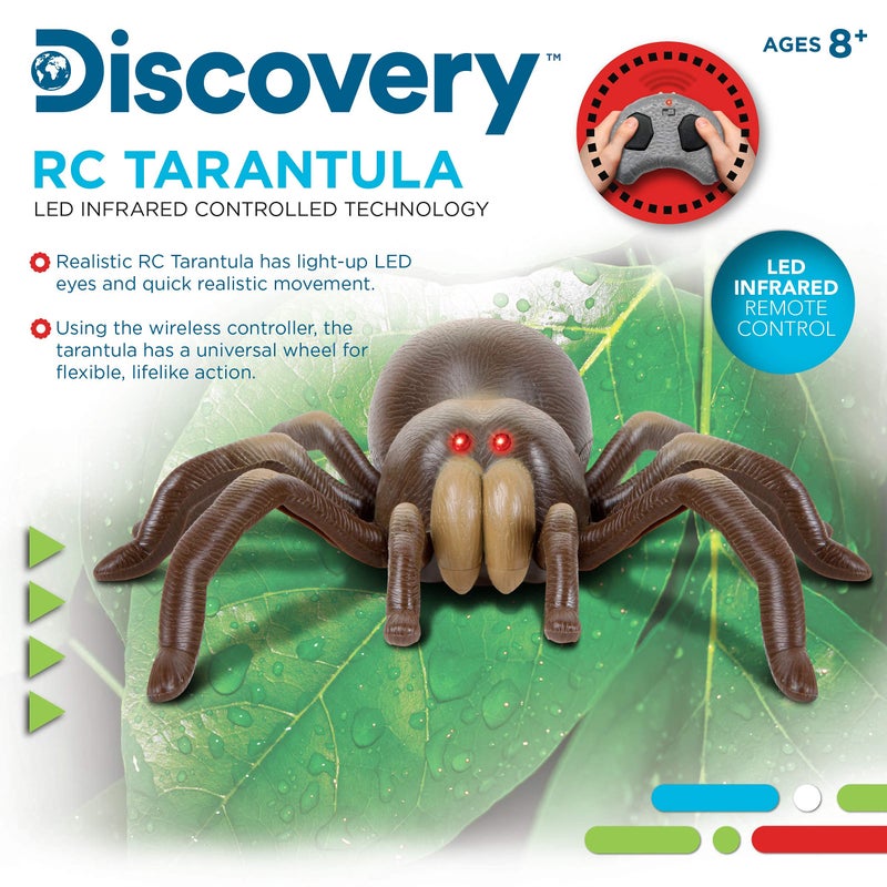Discoveryâ„¢ RC Tarantula Spider â€“ Remote Control Toy Spider with Realistic Movement, Red LED Eyes & Wriggling Legs | Prank Gift for Boys Girls & Bug Lovers| Fun Electronic Animal Toy for Kids Ages 8+ - Image 2