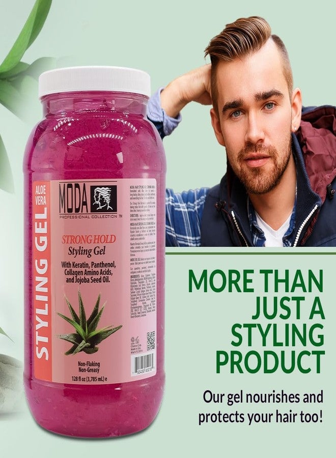 MODA - Strong Hold Styling Hair Gel - Nourishes and Repairs with Glycerin, Keratin, Panthenol, Collagen, and Vitamin E - Maximum Hold, Long-Lasting for All Hair Types - 128 Oz - Image 5