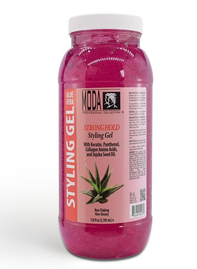 MODA - Strong Hold Styling Hair Gel - Nourishes and Repairs with Glycerin, Keratin, Panthenol, Collagen, and Vitamin E - Maximum Hold, Long-Lasting for All Hair Types - 128 Oz - Image 1