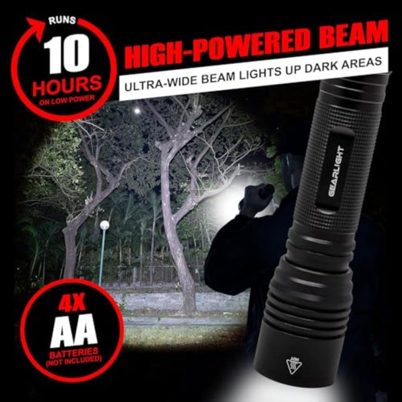 LED Flashlight High Lumens, Tactical Flashlight Batteries Not Included,Bright Handheld Flashlight for Camping, Hunting, Home, Security, Hiking, Walking at Night and Emergency Use - Image 2
