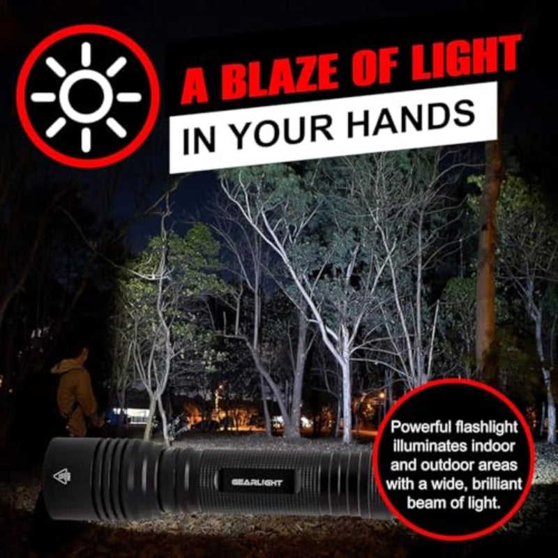 LED Flashlight High Lumens, Tactical Flashlight Batteries Not Included,Bright Handheld Flashlight for Camping, Hunting, Home, Security, Hiking, Walking at Night and Emergency Use - Image 5