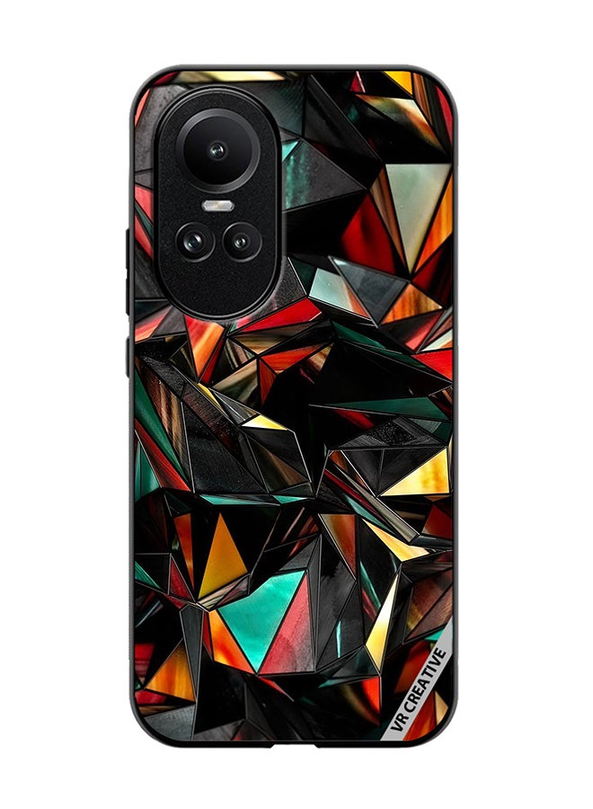 VR CREATIVE Protective Case Cover For Oppo Reno 10 Pro Polygon Abstract Design Multicolour - Image 1
