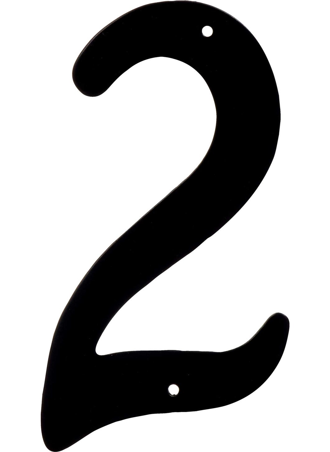 Hillman HIllman 841620 4-Inch Nail-On Black Die Cast Aluminum, House Number 2  - Image 1