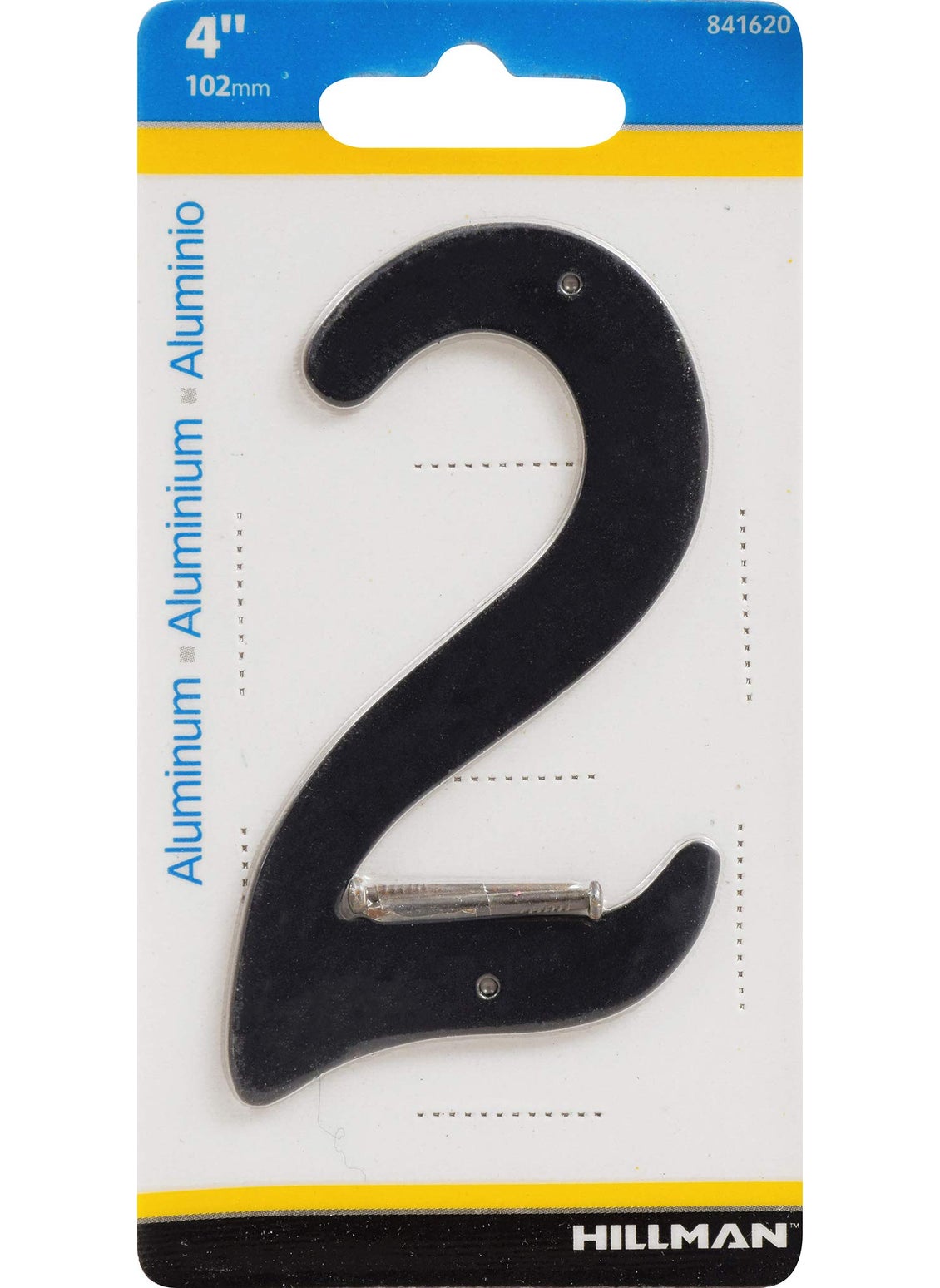 Hillman HIllman 841620 4-Inch Nail-On Black Die Cast Aluminum, House Number 2  - Image 2
