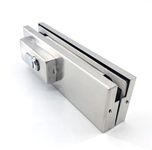 MHS MHS Heavy Duty Stainless Steel Lock for Glass Door Thickness 10 mm to 12 mm Having 3 Ultra Keys Out Side Knob Inside with Screws Satin Finish Pack of 1 Set Glass to Floor Silver  - Image 2