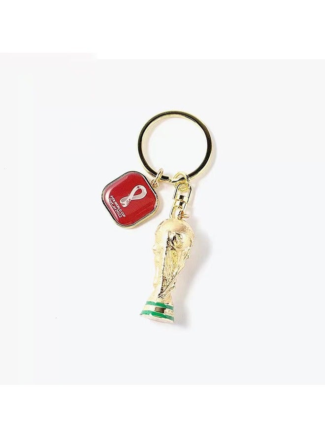Football World Cup 2025 Gold Trophy Keychain Soccer Accessory Souvenir Keyholder Gift for Car Key Chain, 2 Pieces - Image 3