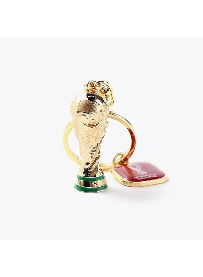 Football World Cup 2025 Gold Trophy Keychain Soccer Accessory Souvenir Keyholder Gift for Car Key Chain, 2 Pieces - Image 2