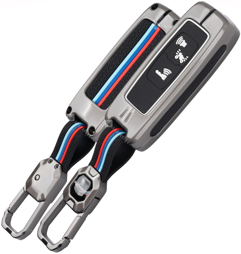 SHOPOFLUX Metal Key Cover Compatible with Honda Activa | Dio H-Smart (Black) - Image 1