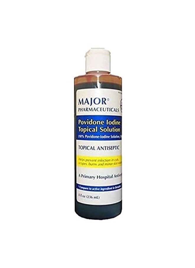 MAJOR - Povidone Iodine 10% Unflavored Solution, 8 Fl Oz - Image 1