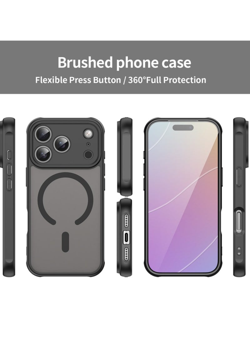 ريما جراب مغناطيسي متوافق مع MagSafe لهاتف iPhone 17 Pro، غطاء نحيف مقاوم للصدمات، أسود - Image 2