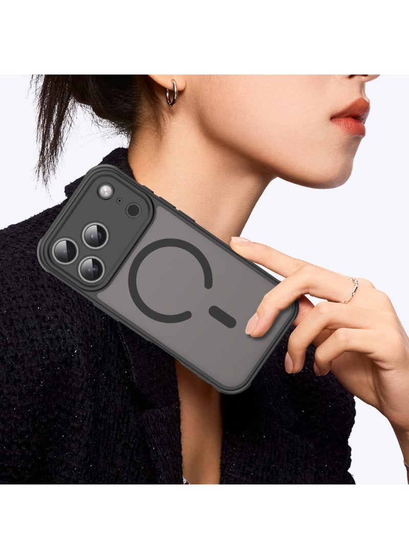 ريما جراب مغناطيسي متوافق مع MagSafe لهاتف iPhone 17 Pro، غطاء نحيف مقاوم للصدمات، أسود - Image 3