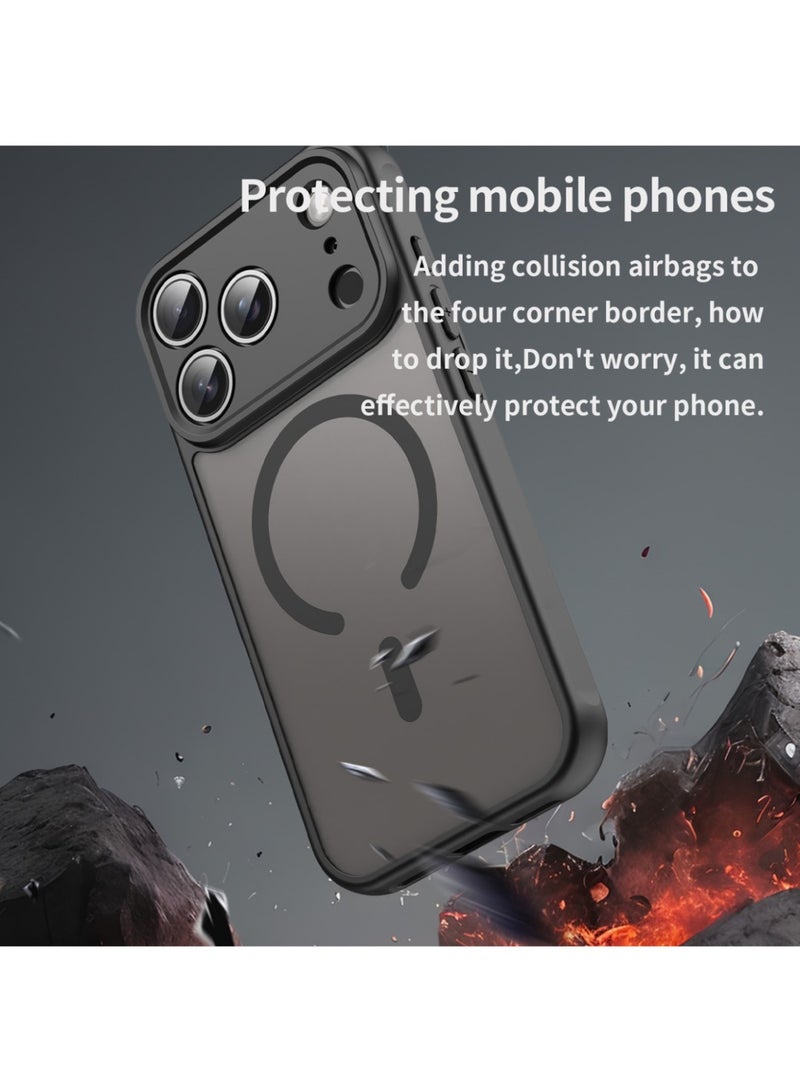 ريما جراب مغناطيسي متوافق مع MagSafe لهاتف iPhone 17 Pro، غطاء نحيف مقاوم للصدمات، أسود - Image 4