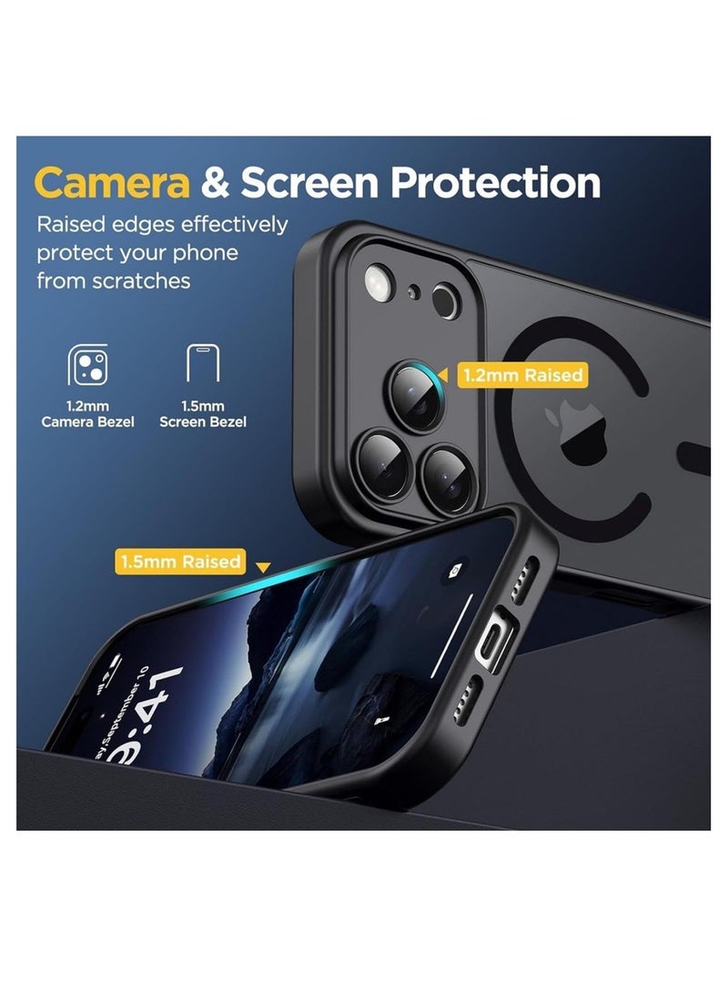 Reema iPhone 17 Pro Case Compatible with MagSafe & Magnetic Car Mount, Premium N52 Translucent Frosted Matte Black Phone 17 Pro Cover, Anti-Fingerprint Anti-Sweat Shockproof Slim Case for Apple iPhone 17 Pro 6.3 inch - Image 5