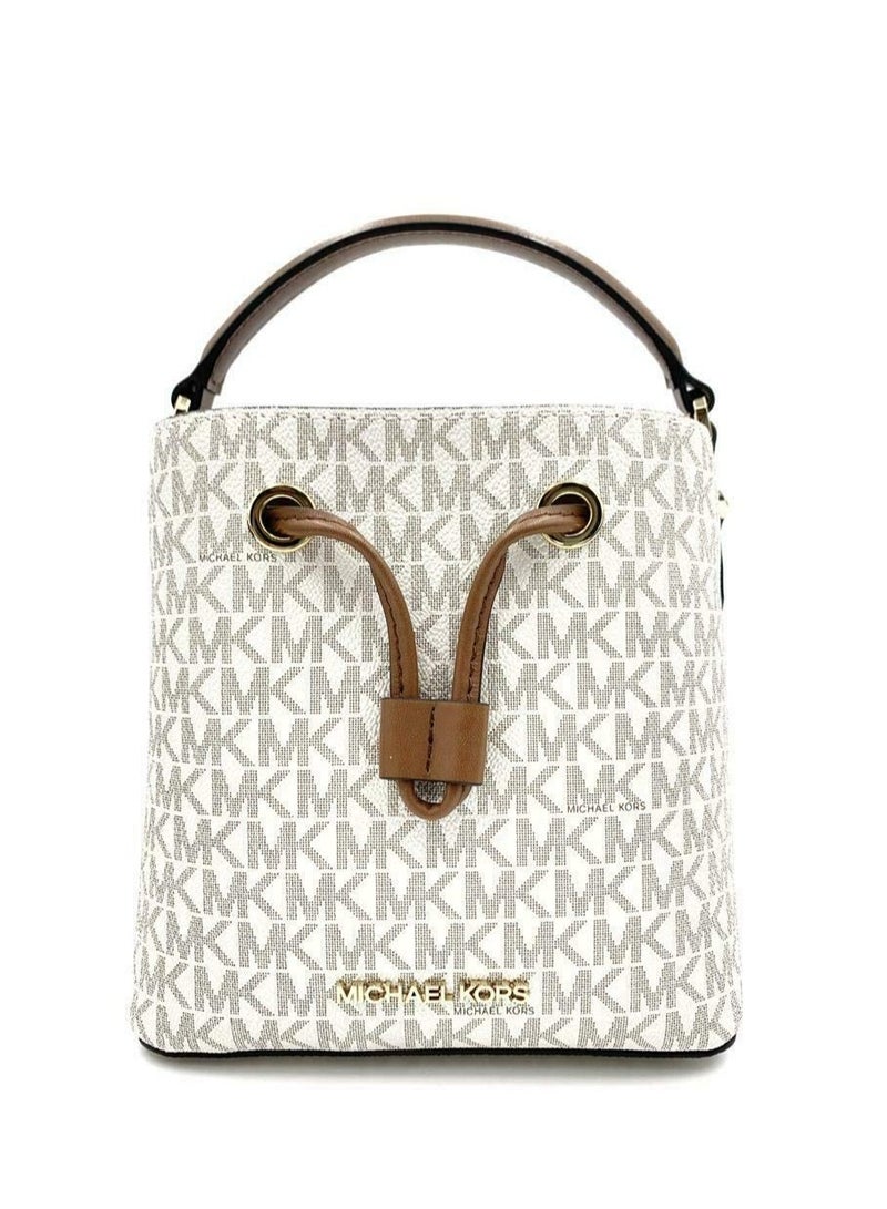 شنطة كبيرة توت LG من مايكل كورس، فانكريمي، جلد نابا شبه فاخر وناعم، موديل 30S2G6BS6U, معاصر، للسيدات، 252 ازرق