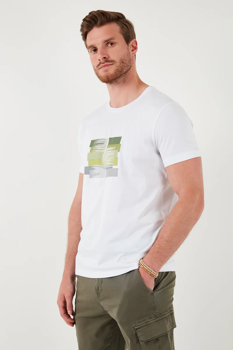 بوراتي Cotton Slim Fit Crew Neck T Shirt Men's T Shirt 646R8010