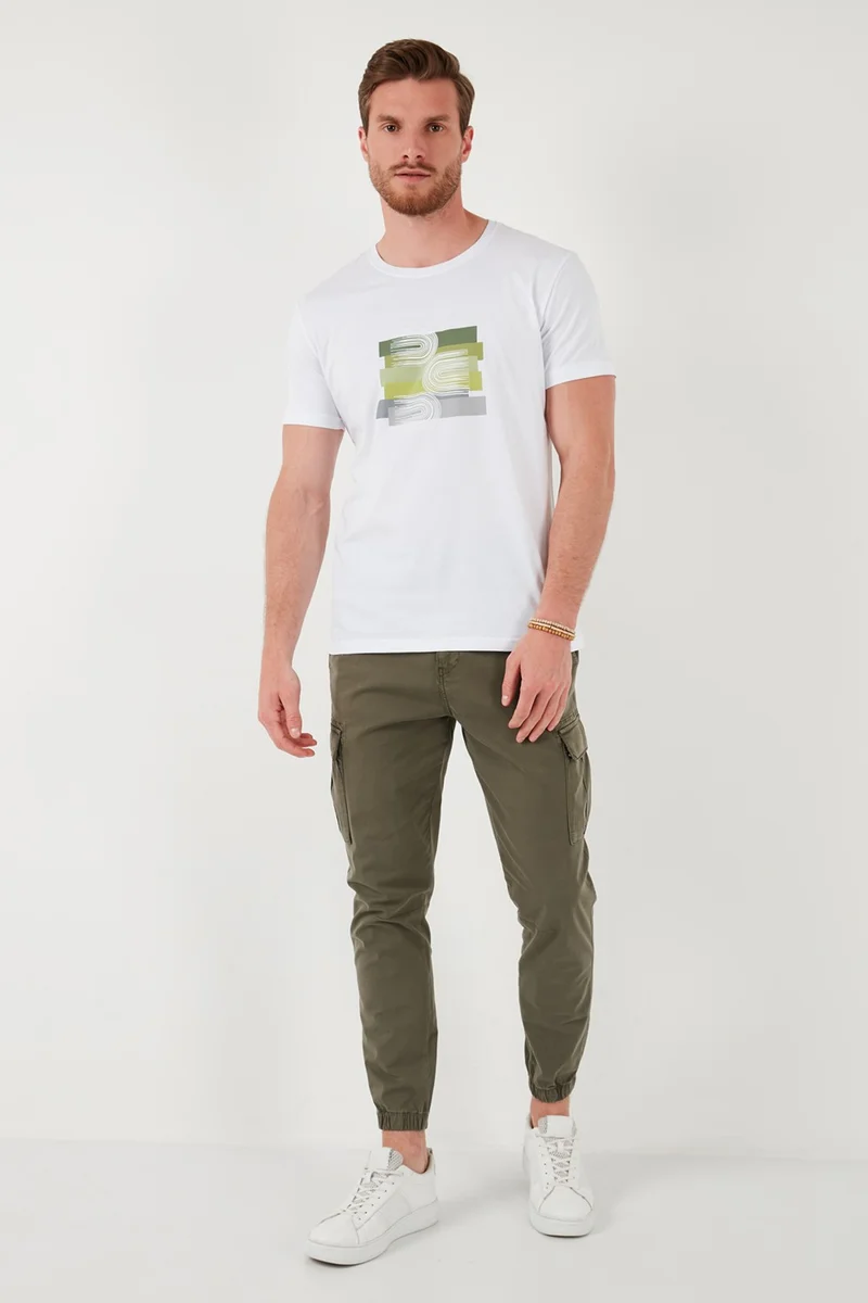 بوراتي Cotton Slim Fit Crew Neck T Shirt Men's T Shirt 646R8010