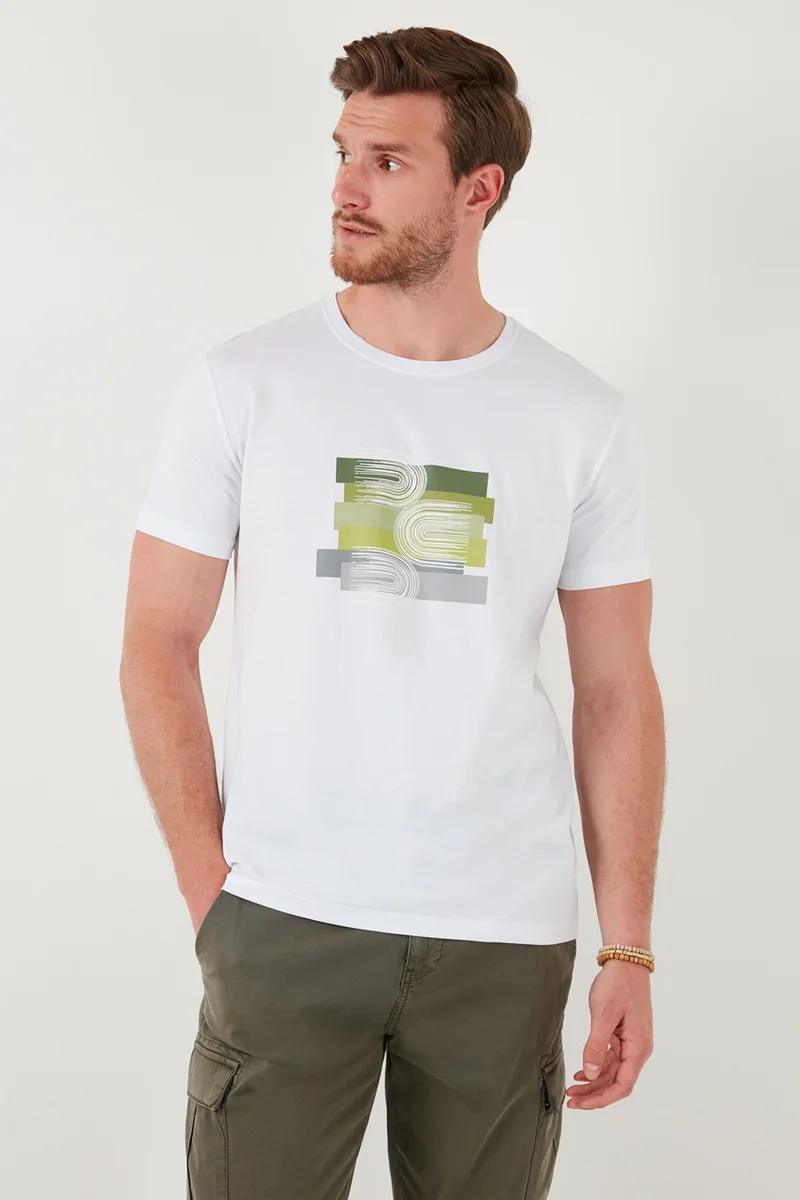 بوراتي Cotton Slim Fit Crew Neck T Shirt Men's T Shirt 646R8010