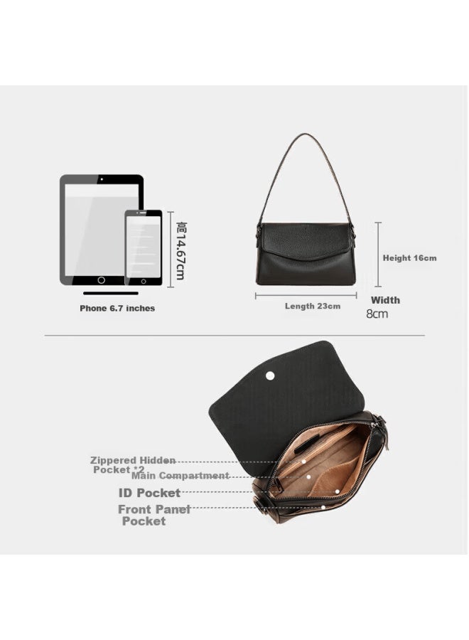 Yuyula Cowhide Crossbody Bag Women's Pillow Bag Luxury Shoulder Bag Birthday Gift For Girlfriend Wife - Image 3