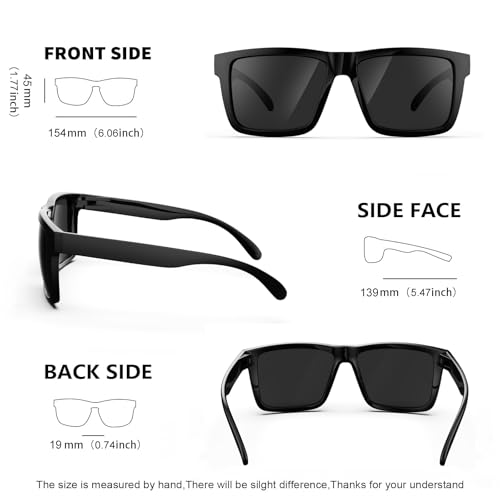 MAXJULI XXL Size Double Extra Large Z87 Sunglasses for Big Wide Heads Men TR90 Ultralight UV400 Protection Glasses 8228 (Glossy Black Frame/Grey Lens) - Image 5