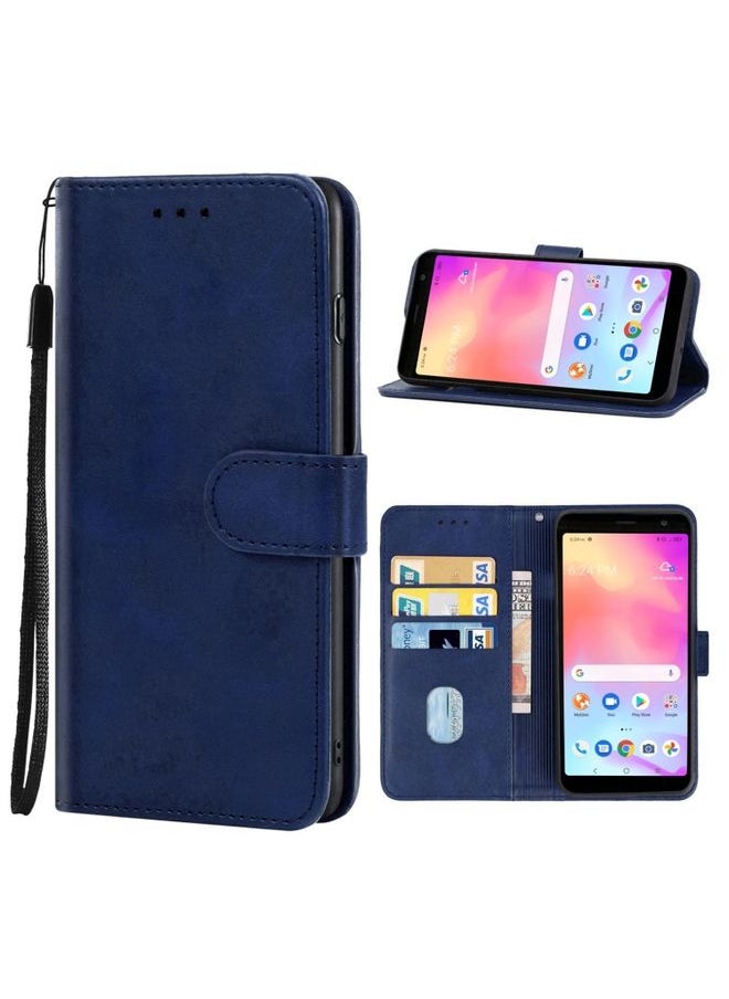 HuHa - Case Cover Leather Phone Case For Alcatel TCL A3X A600DL Blue - Image 1