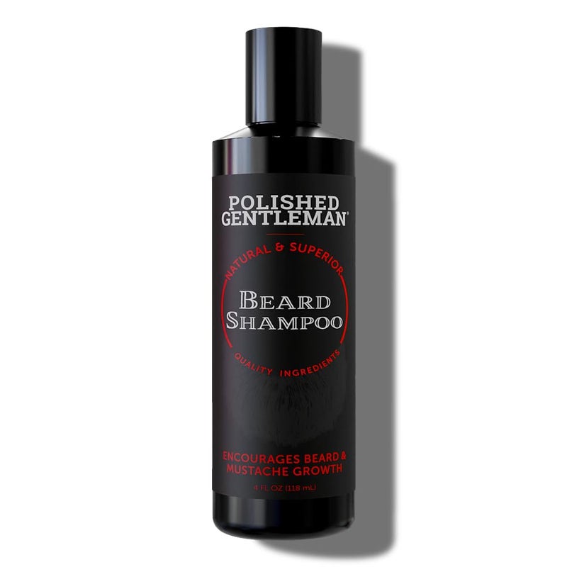Polished Gentleman Refreshing Beard Shampoo and Face Wash with Peppermint Tea Tree and Argan Oil - for Thicker and Softer Beard (4oz)