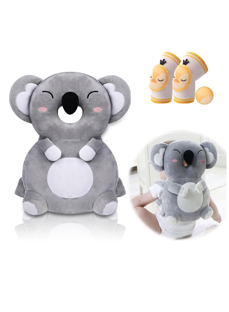 Baby Head Protector Backpack|Baby Backpack|Baby Backpack Head Protection Cushion|Baby Safety Products|Head Protection Backpack|Baby Head Cushion|Head Protector for Baby Walking (Gray Koala) - Image 1