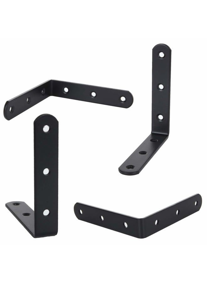 LISHINE 16 PCS Black L Brackets for Wood, 4" x 4" Corner Bracket Heavy Duty L Corner Brace Metal Right Angle Brackets for Shelves, Furniture, Bedframe, Cabinet, Drawer, Chair, Thickness 3MM - Image 4