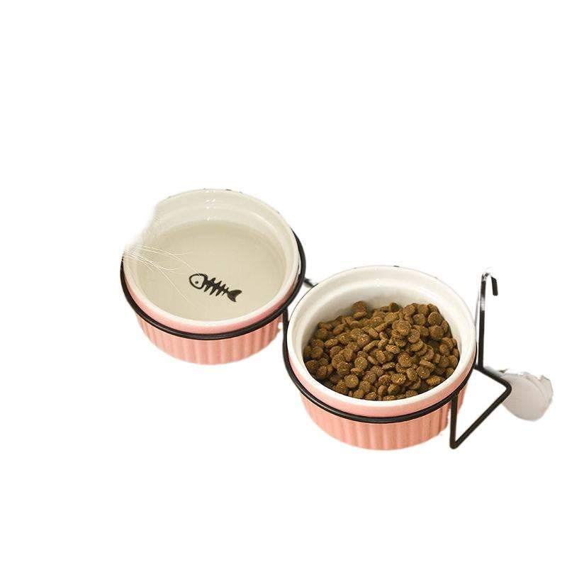 Feeding and Water Floor Mat Use Pet Bowl Double with Anti Tip Base Easy Clean Design Home Feeding Accessory for Cats and Dogs - Image 3