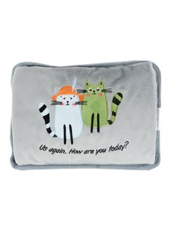 Biggdesign Greeting Cat Electric Hot Water Bottle with Soft Cover Rechargable Hot Water Bag for Pain Relief  - Image 1