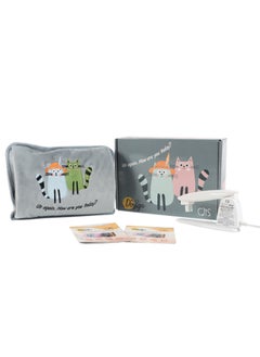Biggdesign Greeting Cat Electric Hot Water Bottle with Soft Cover Rechargable Hot Water Bag for Pain Relief  - Image 3