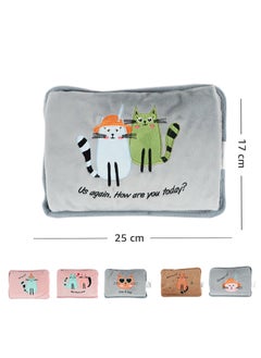Biggdesign Greeting Cat Electric Hot Water Bottle with Soft Cover Rechargable Hot Water Bag for Pain Relief  - Image 4