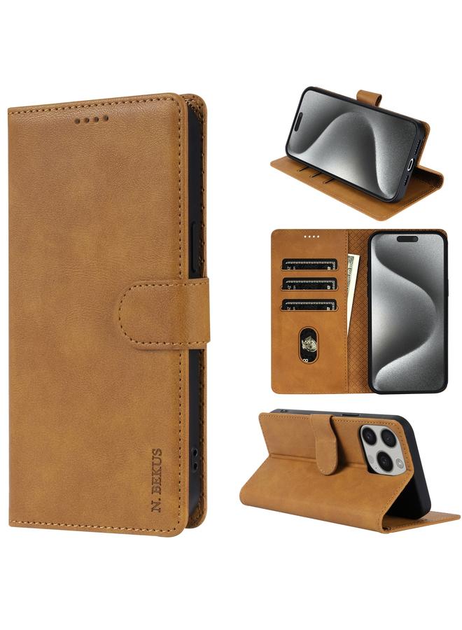 Case For iPhone 15 Pro CSJ-P1 Solid Color Leather Phone Case