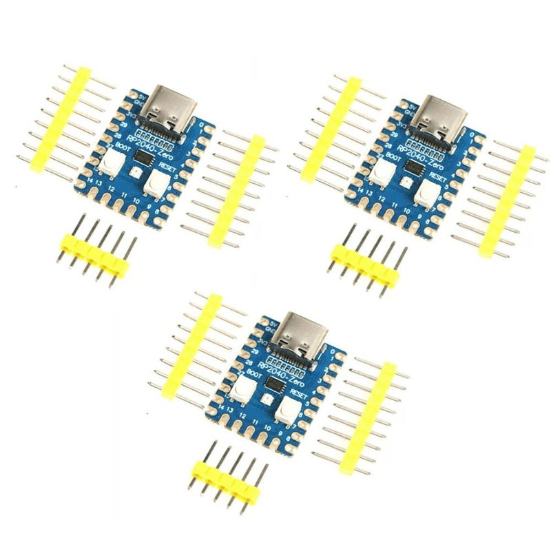 3pcs RP2040 Zero Mini Development Board Ultra Compact Dual Core Arm Cortex M0 Plus MCU Board Castellated For SMT And Projects Soldered - Image 1