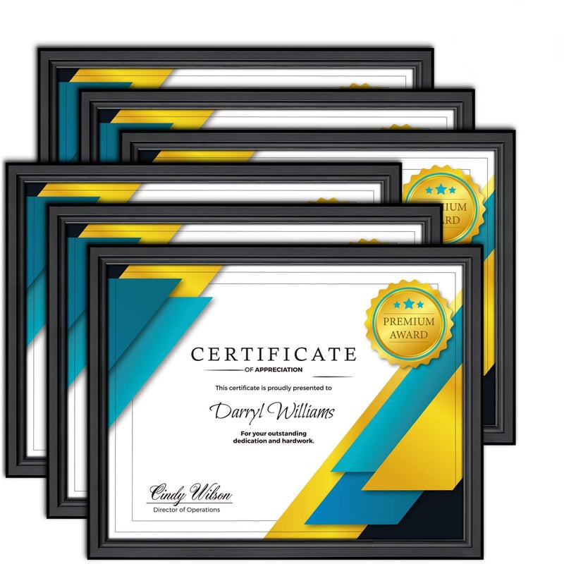 Langdon House Langdon House 85x11 Certificate Frames Set Black 12 Pack Distinguished Edging for Classic Style Richland Collection 