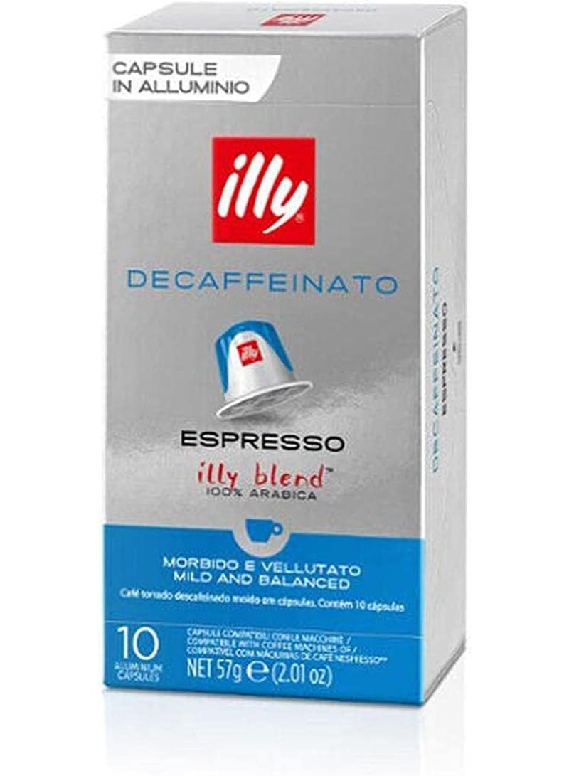 Illy Espresso Decaffeinato Coffee Pods, Nespresso Compatible, 10 Capsules - Image 1